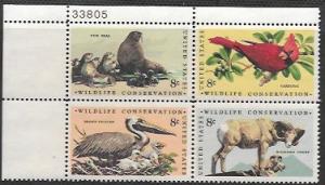 US #1464-67  MNH Plate Block. Wildlife Conservation. 1972.