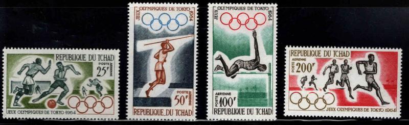 Chad TCHAD Scott C15-C18 MH* Olympic airmail set