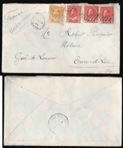 Canada-cover #11227 - 1c +3c(3) Admirals to France - Meadow Lake, Sask - Au 19 1