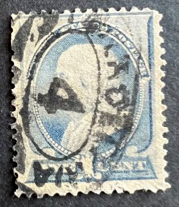 Scott#: 212 - Benjamin Franklin 1¢ 1887 single used stamp - Lot 9
