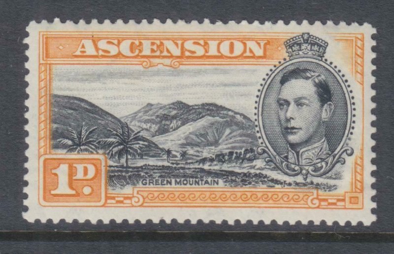 ASCENSION, 1940 KGVI perf. 13 1/2, 1d. Black & Yellow Orange, lhm.