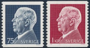 Sweden 1972 King Gustav VI Adolf Set of 2 SG714-715 MNH