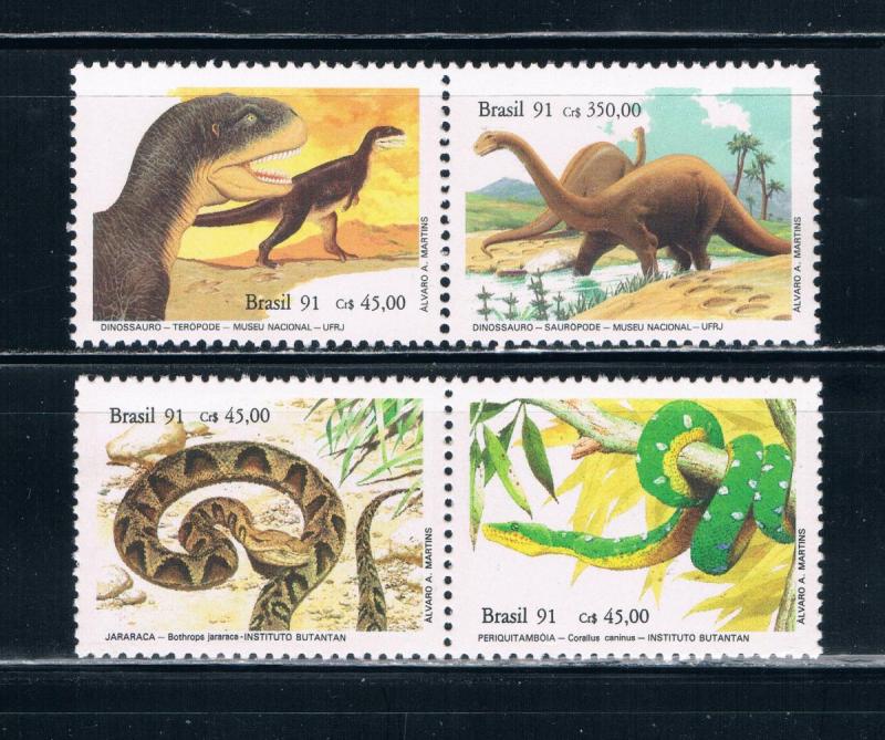 Brazil 2316-19 MNH set  Snakes and Dinosaurs (B0357)