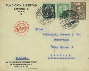 93489 - CHILE - POSTAL HISTORY - Private advertising STATIONERY COVER Tyres 1930