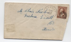 1884 Wyanet IL #210 cover negative H cork fancy cancel [6214.49]