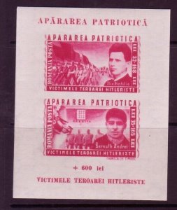 ROMANIA Sc B267 NH SOUVENIR SHEET OF 1945 - HEROES OF WWII