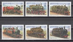 Afghanistan, 2001 issue. Various Early Locomotives issue. ^