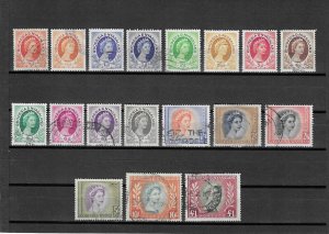 RHODESIA & NYASALAND 1954/56 SG 1/15 + 2 coils USED Cat £132