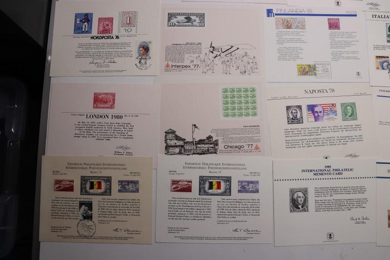 Philatelic Souvenir page lot 25 Maxi Expo stamp show card US WW Engraved reprint