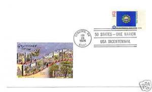Sc #1641 New Hampshire Bicentennial flags FDC - Concord