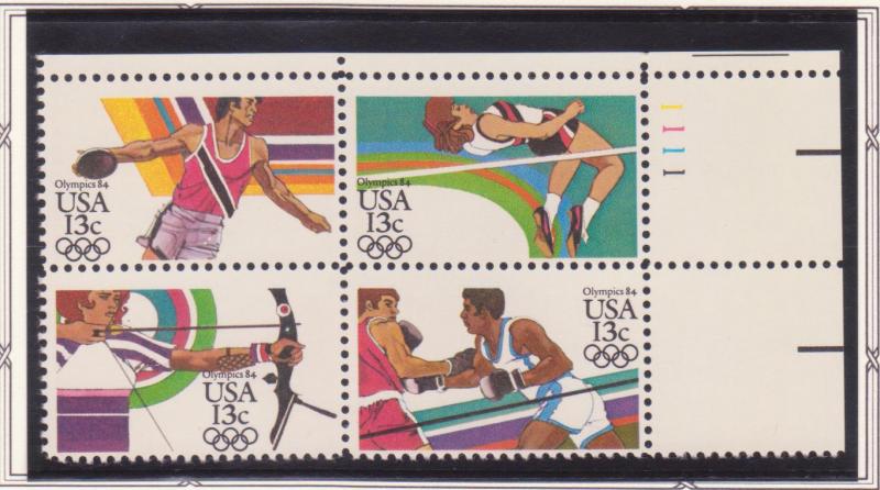 2048-51 2051a Olympic Games 13c 1983 MNH OG UR PB4 #1111