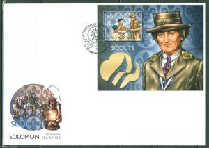 SOLOMON ISLANDS 2014 SCOUTS JULIETTE LOW  SOUVENIR SHEET FIRST DAY COVER