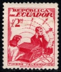 1950 Republic Of Ecuador 2 Sucre Telegraph Stamp Unused