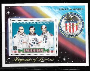 LIBERIA, C193, MNH, SS, APOLLO 16  TYPE