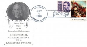 GEORGE ROSS SIGNER OF THE DECLARATION OF INDEPENDENCE PATRIOT CACHET JULY 4 1976