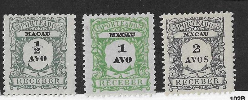 Macau Sc #J1-J3  set of 3 dues OG VF