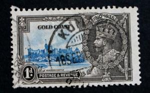 Gold Coast #108,SG113a Error Silver Jubilee 1935 1d Extra Flagstaff Variety