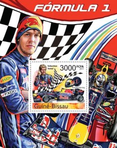 GUINEA BISSAU - 2011 - Formula 1, Vettel - Perf Souv Sheet - Mint Never Hinged