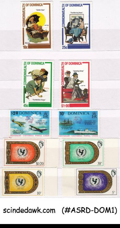 COLORFUL COLLECTION OF DOMINICA MINT STAMPS IN SMALL STOCK BOOK