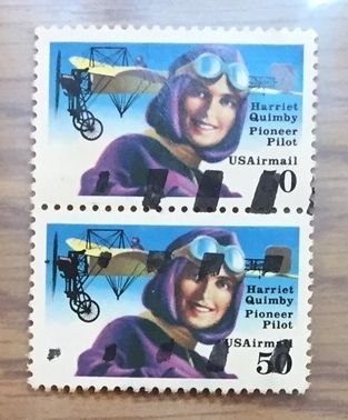 US C128 Used F/VF - Hariet Quimby Pioneer Pilot Airmail (Used Pair)