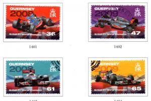 Guernsey Sc 1142-5 2011 Formula 1 Racers stamp set used