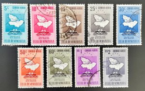 Venezuela C446-454 / 1953-1954 Map Of Delta Amacuro Stamps / Complete Set / Used