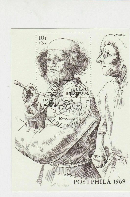 Belgium Artist Painter 1969 Special Cancel Stamp Sheet ref R 17787