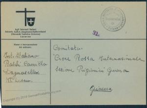 Switzerland WWII Internee Camp Dagmersellen Italian Prisoner Cover 53891