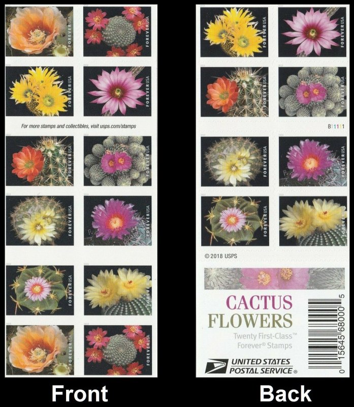 2019 US STAMP- CACTUS FLOWERS - BOOKLET OF 20 FOREVER - SCOTT# 5350-5359