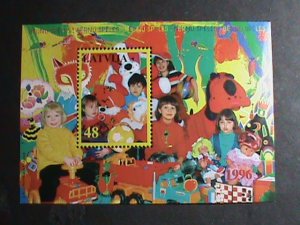 LATVIA STAMP-1996-SC#417 CHILDREN'S GAMES COLORFUL BEAUTIFUL MNH-S/S VERY FINE