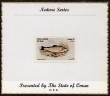 Oman 1972 Fish (Common Trout) imperf (5b value) mounted o...