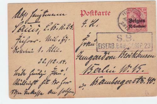 german belgium occupation field post  stamps card ref r15462