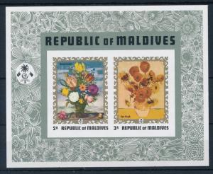 [36700] Maldives 1973 Tableaux Fleurs Van Gogh Imperforé Ss MNH