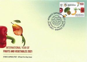 Kyrgyzstan 2021 FDC Fruits Stamps Intl Year of Fruit & Vegetables Nature 1v Set