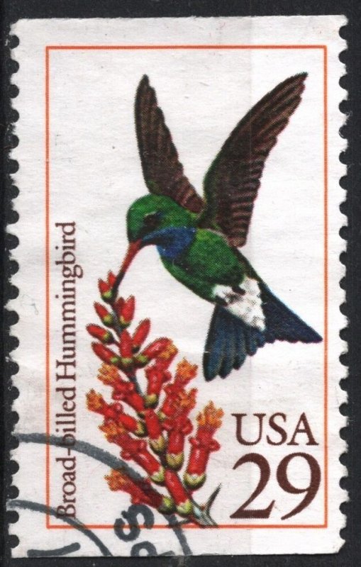 SC#2643 29¢ Hummingbirds: Broad-billed Hummingbird Booklet Single (1992) Used