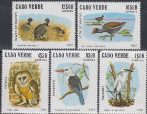 CAPE VERDE Sc# 436-41 CPL MNH VARIOUS BIRDS in SET of 5 + S/S