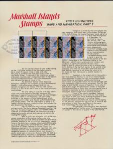 Marshall Islands 41a pane on Souvenir Page, Majuro Cancel - Maps, navigation