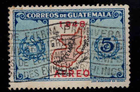 Guatemala  Scott C157 used map airmail stamp expect similar cancels