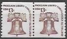 US #1618 MNH Coil pair with Coil Line - Liberty Bell.