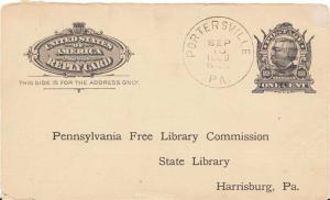 United States Pennsylvania Portersville 1909 duplex  Postal Card.
