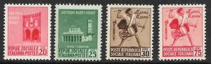 ITALIAN SOCIAL REPUBLIC 1944 Pictorial Set Sc 18-21 MNH