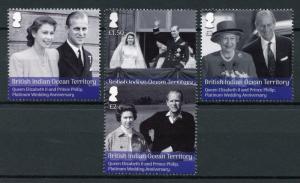 BIOT Br Indian Ocean Terr 2017 MNH Queen Elizabeth II Platinum Wedding 4v Stamps