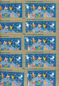 Denmark. 1979.10 Sheet Christmas Seal,Unfold.Children Of The World. 4 Side Perf.