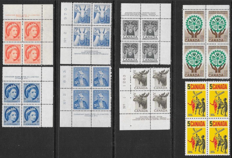 CANADA (230) Blocks and Imprint Blocks of 4 ALL Mint Never Hinged FV=C$73++