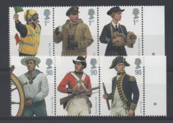 Great Britain Sc 2686-91 2009 Naval Uniforms stamps NH