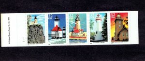 US #2969/2973a (BK230) $6.40(4x5x32c)GL Lighthouse, MNH ⭐⭐⭐⭐⭐⭐