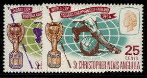 ST CHRISTOPHER, NEVIS & ANGUILLA QEII SG157-158, 1966 world cup set, NH MINT.