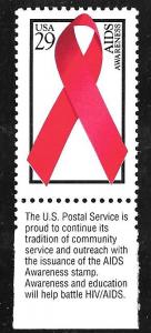 #2806 29 cents Aids Awareness mint OG NH XF