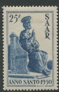 Saar - Scott 224 - Holy Year -1950 - MVLH - Single 25fr Stamp