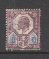 Great Britain Sc 134 1902 5d dull purple & ultra Edward VII stamp used